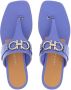 Ferragamo Gancini leren sandalen Blauw - Thumbnail 4