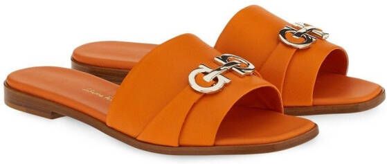 Ferragamo Gancini leren sandalen Oranje