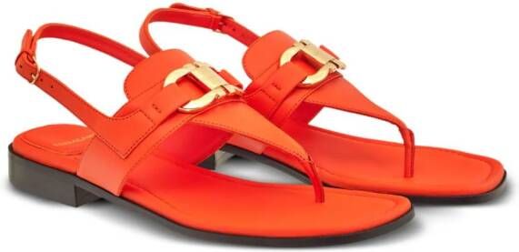 Ferragamo Gancini leren sandalen Oranje