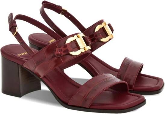 Ferragamo Gancini leren sandalen Rood