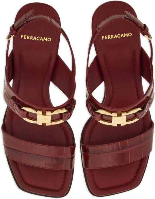 Ferragamo Gancini leren sandalen Rood