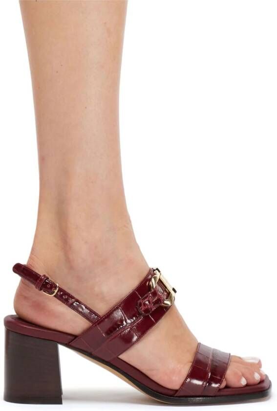 Ferragamo Gancini leren sandalen Rood