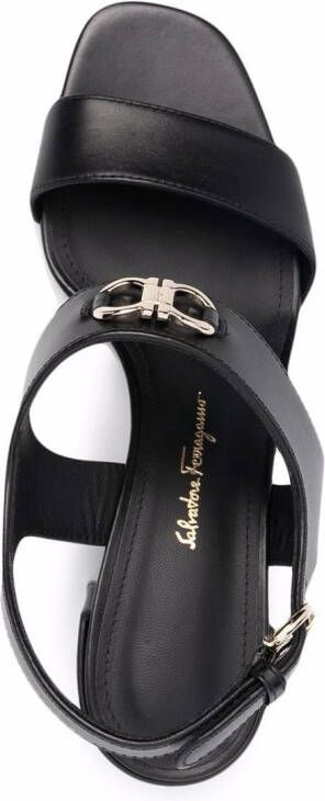 Ferragamo Gancini leren sandalen Zwart