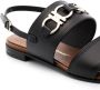 Ferragamo Gancini leren sandalen Zwart - Thumbnail 2