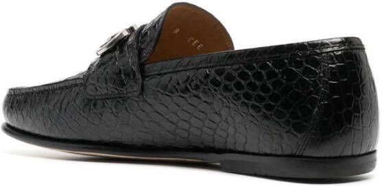 Ferragamo Gancini loafers met gesp Zwart