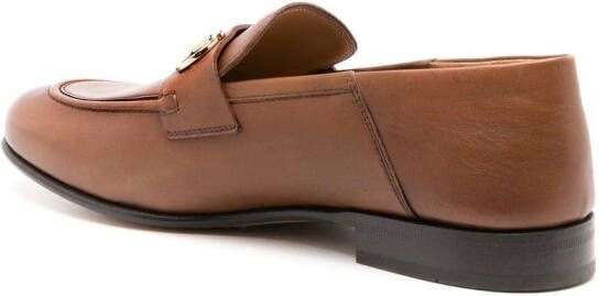 Ferragamo Gancini loafers met klapbare hak Bruin