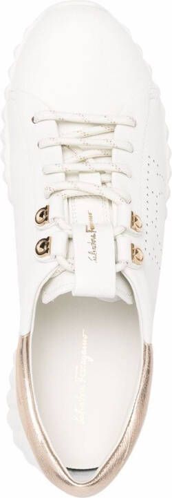 Ferragamo Gancini low-top sneakers Wit