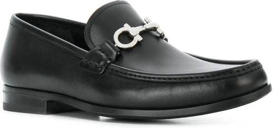 Ferragamo Gancini omkeerbare beugel Mocassin loafers Zwart