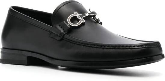 Ferragamo Gancini omkeerbare beugel Mocassin loafers Zwart