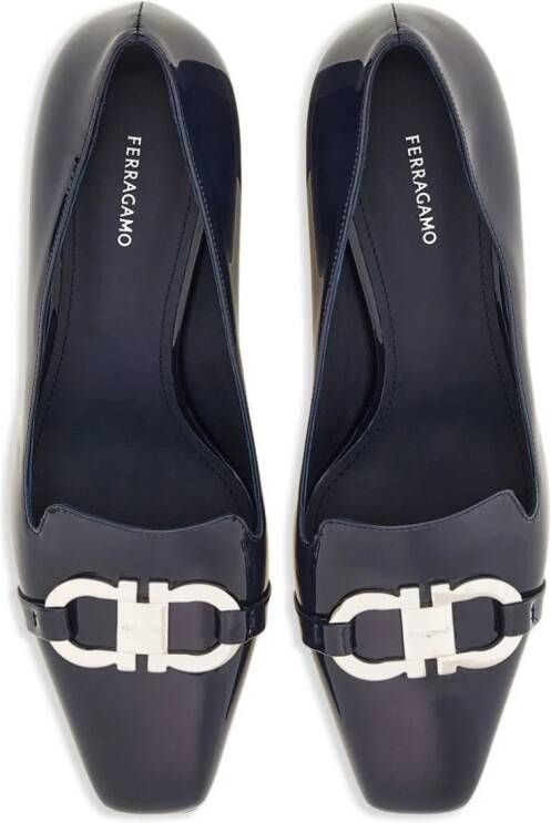 Ferragamo Leren 60 mm pumps met Gancini-plakkaat Blauw