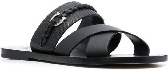 Ferragamo Sandalen met Gancini-plakkaat Zwart