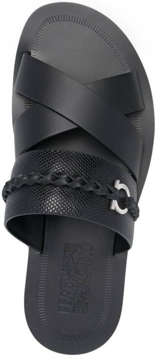 Ferragamo Sandalen met Gancini-plakkaat Zwart