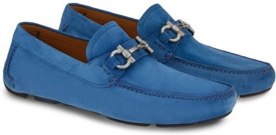 Ferragamo Loafers met gancini-plakkaat Blauw