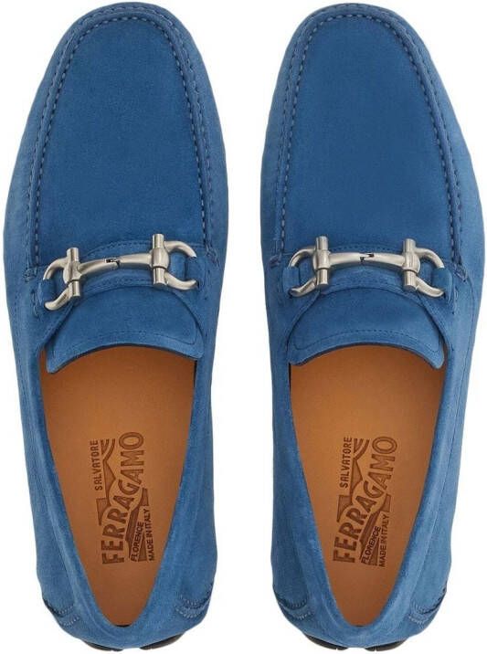 Ferragamo Loafers met gancini-plakkaat Blauw