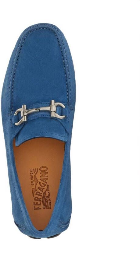 Ferragamo Loafers met gancini-plakkaat Blauw