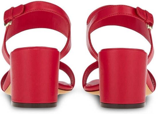 Ferragamo Gancini sandalen met blokhak Rood