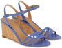 Ferragamo Gancini sandalen met sleehak Blauw - Thumbnail 2