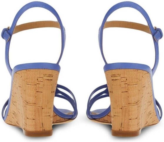 Ferragamo Gancini sandalen met sleehak Blauw