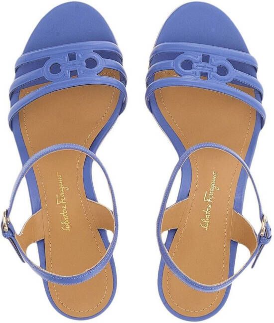 Ferragamo Gancini sandalen met sleehak Blauw