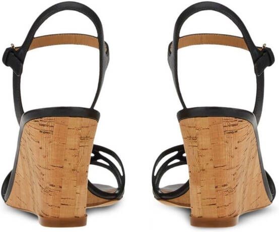 Ferragamo Gancini sandalen met sleehak Zwart