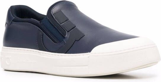 Ferragamo Gancini slip-on sneakers Blauw