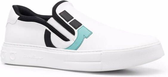 Ferragamo Gancini slip-on sneakers Wit