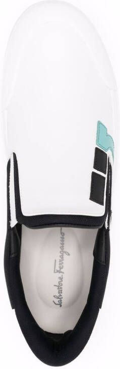 Ferragamo Gancini slip-on sneakers Wit
