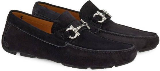 Ferragamo Gancini suède loafers Zwart