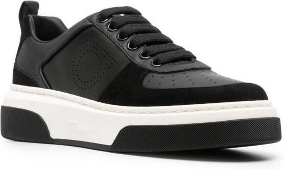 Ferragamo Gancini tweekleurige sneakers Zwart