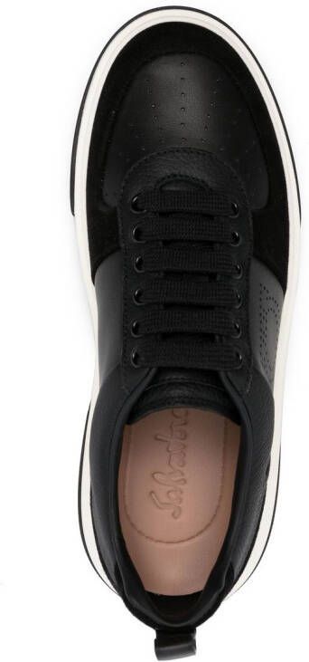 Ferragamo Gancini tweekleurige sneakers Zwart