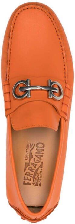 Ferragamo Grazioso leren gespschoenen Oranje