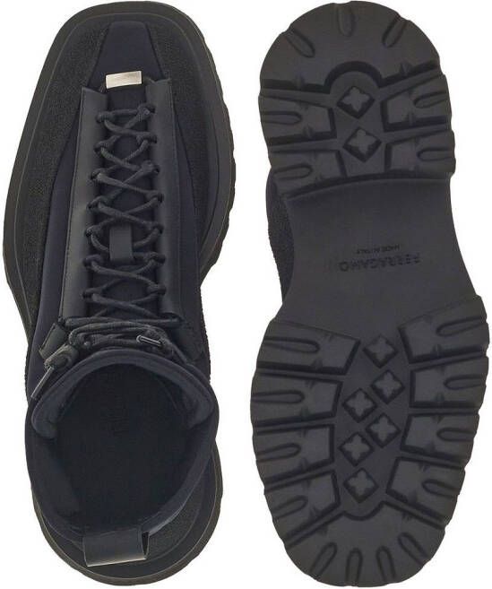 Ferragamo Hybride combat boots Zwart