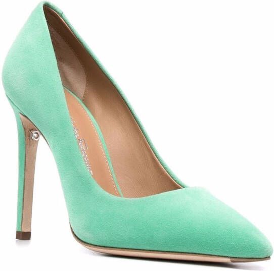 Ferragamo Ilary X5 suède pumps Groen