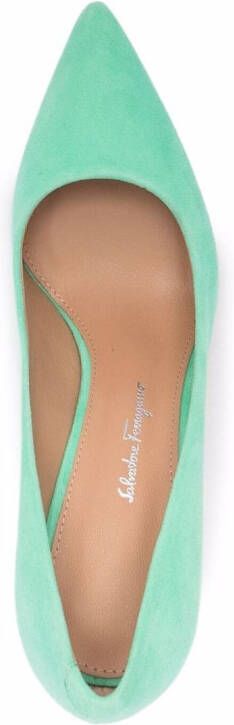 Ferragamo Ilary X5 suède pumps Groen