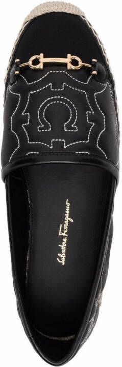 Ferragamo Kamini espadrilles met geborduurd logo Zwart