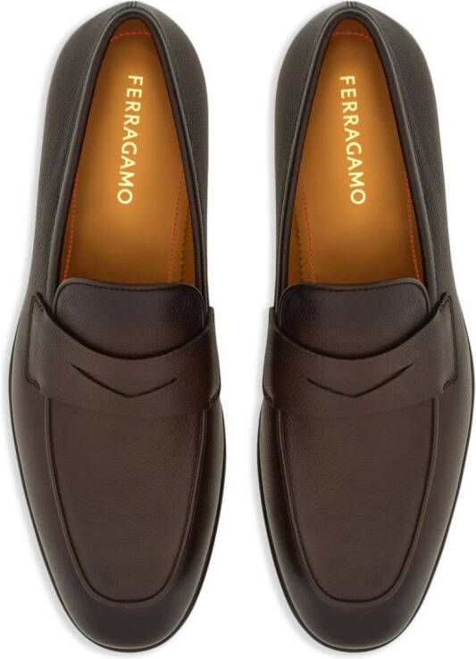 Ferragamo Leren penny loafers Bruin