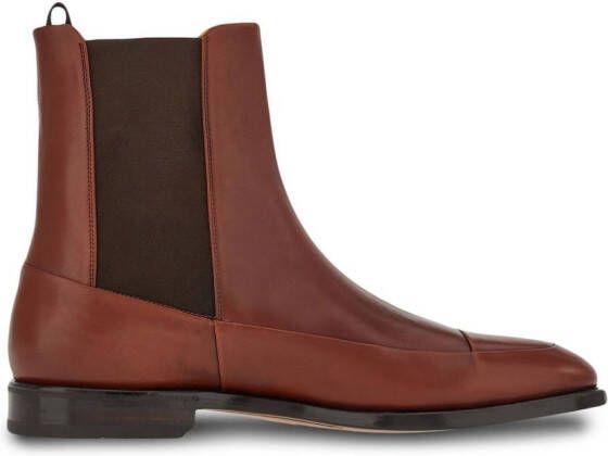 Ferragamo Leren enkellaarzen Bruin