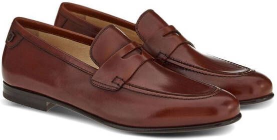 Ferragamo Leren penny loafers Bruin
