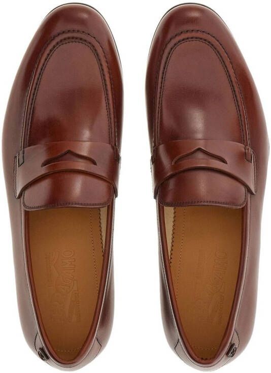 Ferragamo Leren penny loafers Bruin