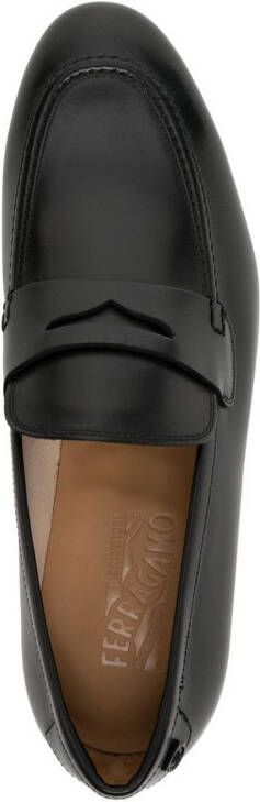 Ferragamo Leren penny loafers Zwart