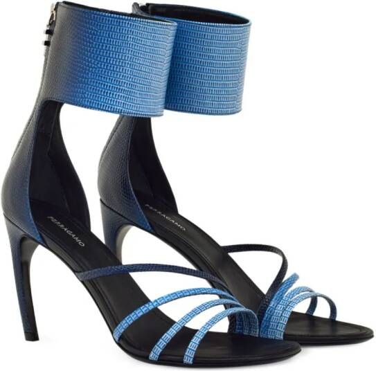 Ferragamo Leren sandalen 85 mm Blauw