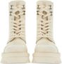Ferragamo Leren veterlaarzen Wit - Thumbnail 4