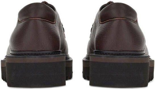 Ferragamo Leren veterschoenen Bruin