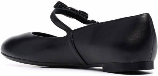 Ferragamo Lizz leren ballerina's Zwart