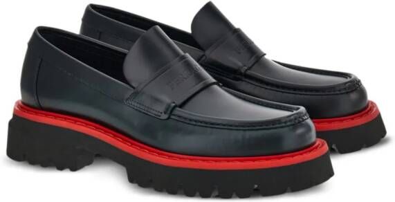 Ferragamo Loafers met contrasterende zool Zwart