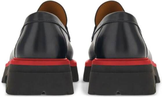 Ferragamo Loafers met contrasterende zool Zwart