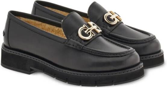 Ferragamo Loafers met Gancini-gesp Zwart