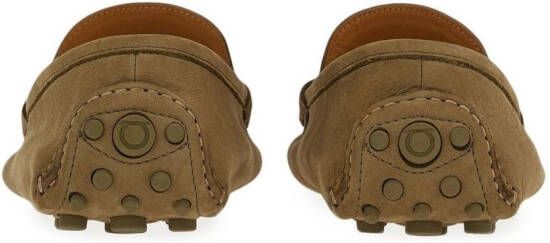 Ferragamo Loafers met gancini-plakkaat Groen