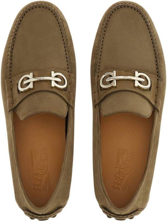Ferragamo Loafers met gancini-plakkaat Groen