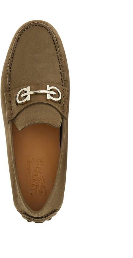 Ferragamo Loafers met gancini-plakkaat Groen